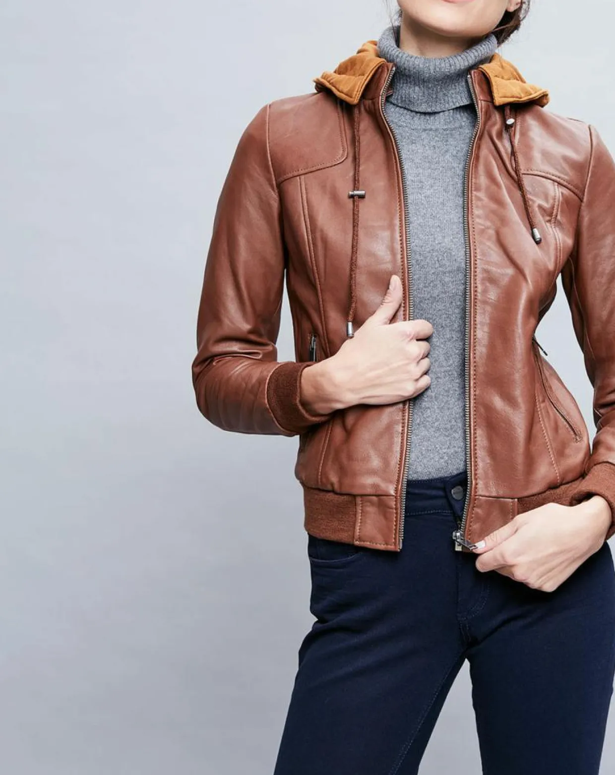 Femme Chyston Vestes, Blousons^Veste en Cuir Roxane cognac