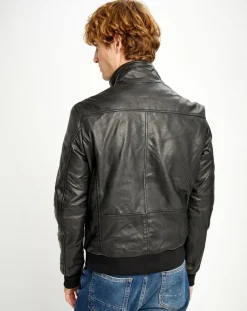 Veste en Cuir Simon noire-Chyston Sale
