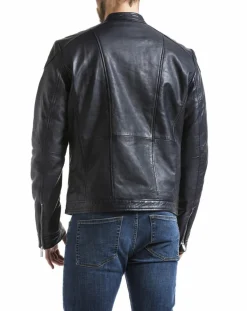 Homme Blue Wellford Vestes, Blousons^Veste en Cuir Tchar marine