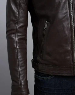 Veste en Cuir Timoty marron-Chyston Online
