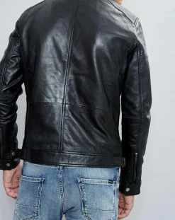 Homme Chyston Vestes, Blousons^Veste en Cuir Timoty noire