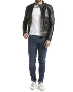 Homme Blue Wellford Vestes, Blousons^Veste en cuir Vardo noir vintage