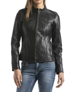 Femme Blue Wellford Vestes, Blousons^Veste en Cuir Varenne noire