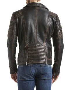 Veste en Cuir Varus marron vintage-Blue Wellford Hot