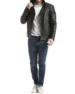 Homme Blue Wellford Vestes, Blousons^Veste en cuir Varus noire