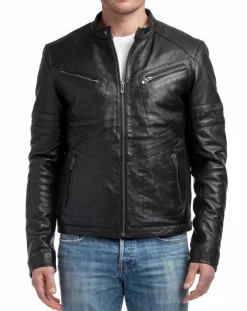 Homme Chyston Vestes, Blousons^Veste en Cuir Victor noire