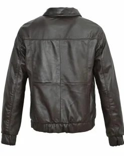 Veste en Cuir Yan marron-Blue Wellford Discount