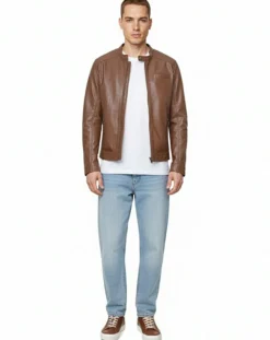 Homme Blue Wellford Vestes, Blousons^Veste en Cuir Zachary cognac