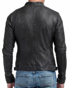 Homme Blue Wellford Vestes, Blousons^Veste en Cuir Zack noire