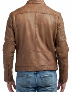 Homme Blue Wellford Vestes, Blousons^Veste en Cuir Zadok cognac