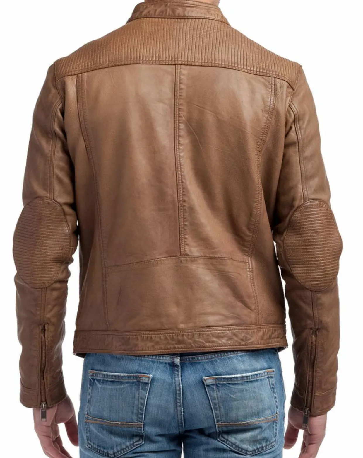 Homme Blue Wellford Vestes, Blousons^Veste en Cuir Zadok cognac