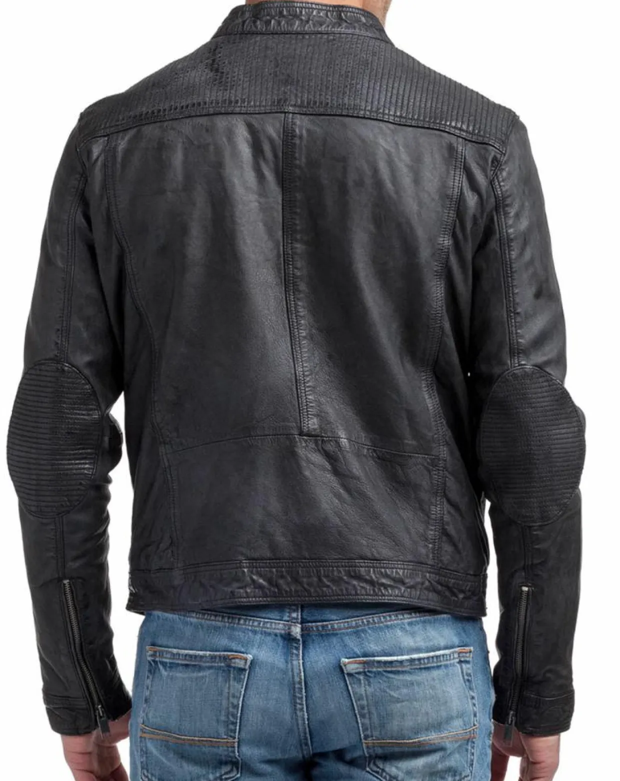 Homme Blue Wellford Vestes, Blousons^Veste en Cuir Zadok noire