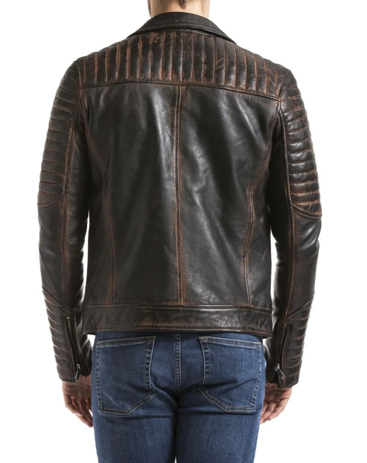 Veste en Cuir Zambezi marron vintage-Blue Wellford Online