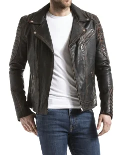 Homme Blue Wellford Vestes, Blousons^Veste en Cuir Zambezi noir vintage