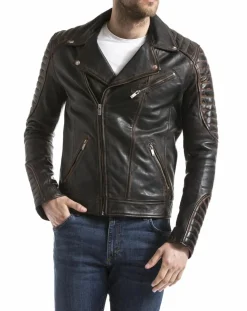 Homme Blue Wellford Vestes, Blousons^Veste en Cuir Zambezi noir vintage
