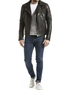 Homme Blue Wellford Vestes, Blousons^Veste en Cuir Zambezi noir vintage