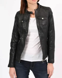 Femme Chyston Vestes, Blousons^Veste en Cuir Zayra noire