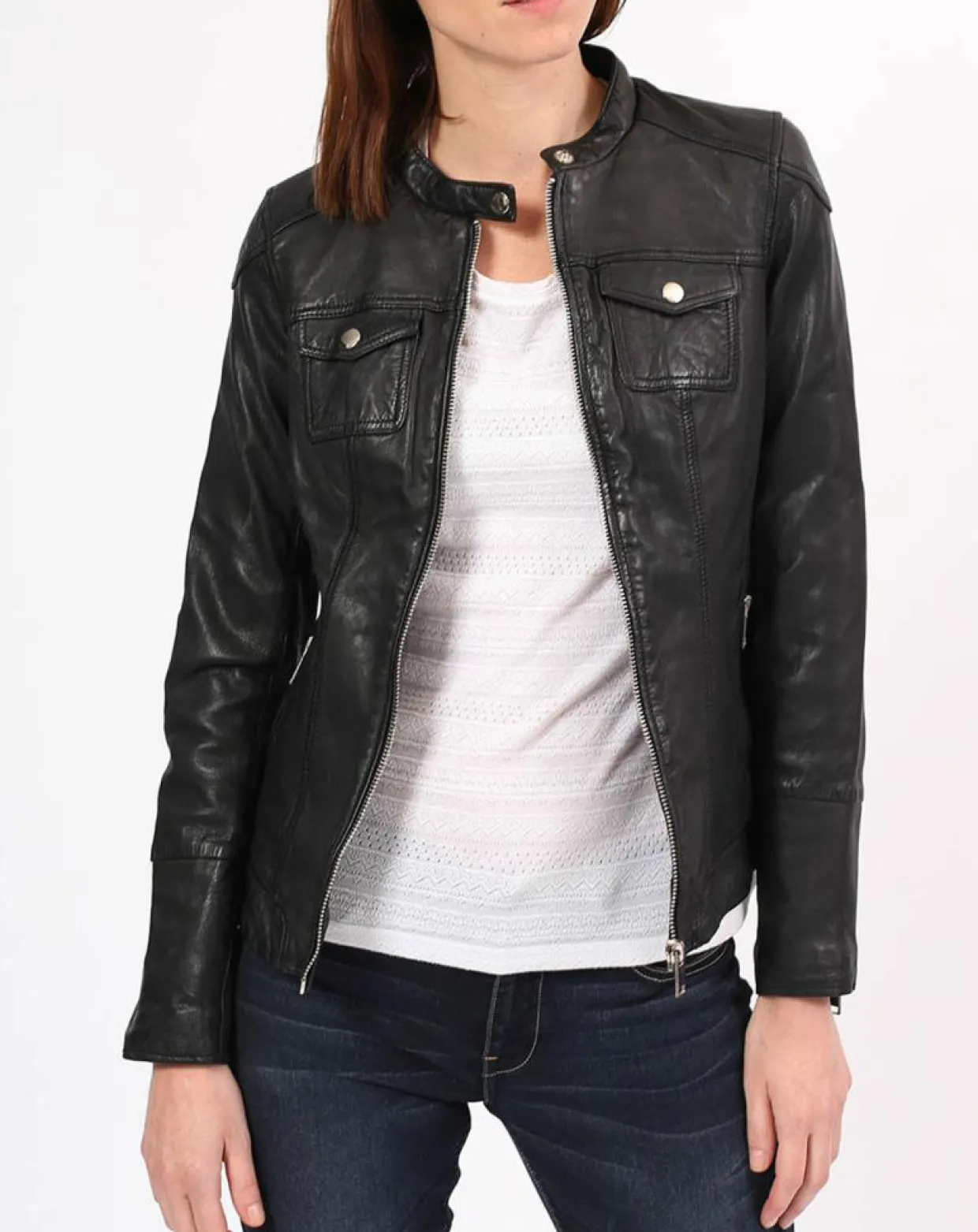 Femme Chyston Vestes, Blousons^Veste en Cuir Zayra noire