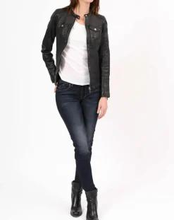 Femme Chyston Vestes, Blousons^Veste en Cuir Zayra noire