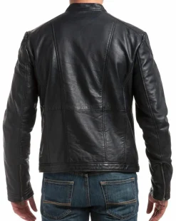 Veste en Cuir Zuzarte bleu marine-Chyston Outlet