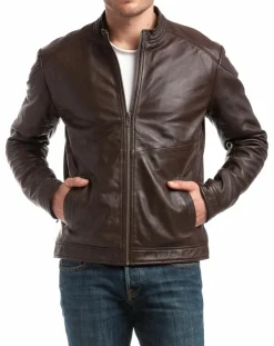 Veste en Cuir Zuzarte marron-Chyston Best