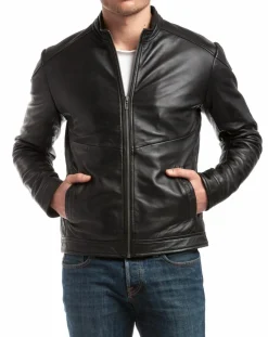 Homme Chyston Vestes, Blousons^Veste en Cuir Zuzarte noire