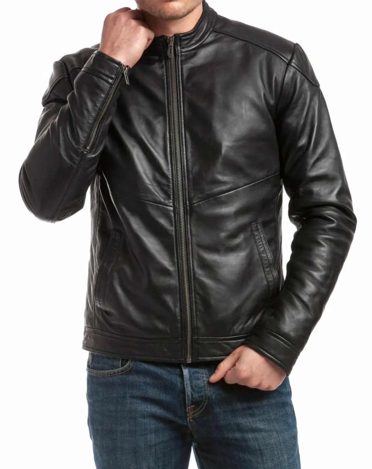Homme Chyston Vestes, Blousons^Veste en Cuir Zuzarte noire