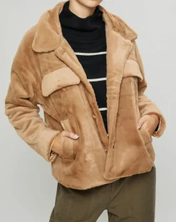 Veste en Fausse Fourrure Else camel-Suncoo Clearance