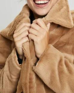 Veste en Fausse Fourrure Else camel-Suncoo Clearance