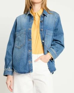 Veste en Jean à franges bleue-Scotch & Soda Sale