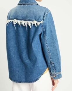 Veste en Jean à franges bleue-Scotch & Soda Sale