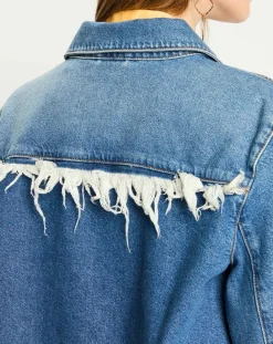 Veste en Jean à franges bleue-Scotch & Soda Sale