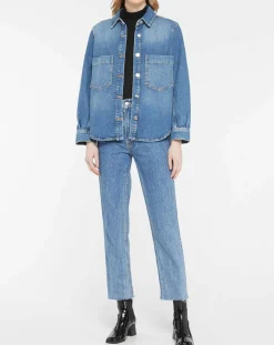 Veste en Jean à franges bleue-Scotch & Soda Sale