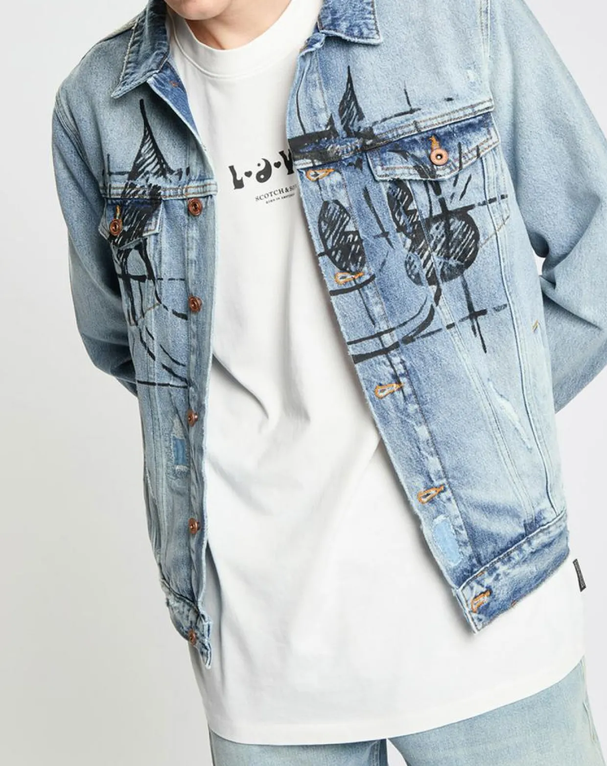 Homme Scotch & Soda Vestes, Blousons^Veste en jean bleue