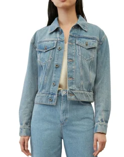 Femme Marc O'Polo Vestes, Blousons^Veste en jean courte à boutons bleue