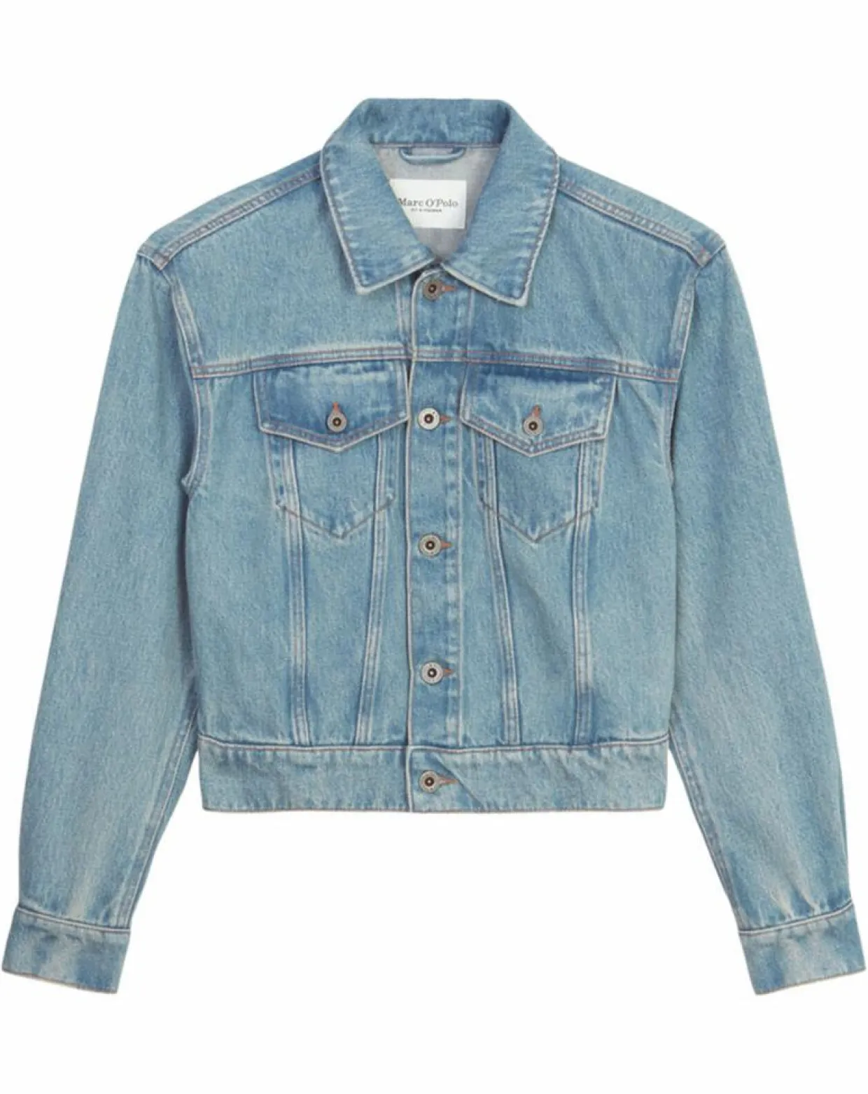 Femme Marc O'Polo Vestes, Blousons^Veste en jean courte à boutons bleue