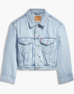 Femme Levi's® Vestes, Blousons^Veste en jean crop Sleeve bleue