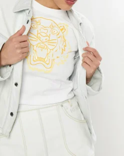 Veste en jean Cropped bleu blanchis-Kenzo New