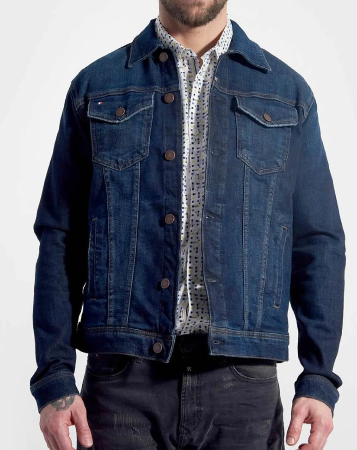 Veste en jean Krosse bleu foncé-Kaporal 5 Discount