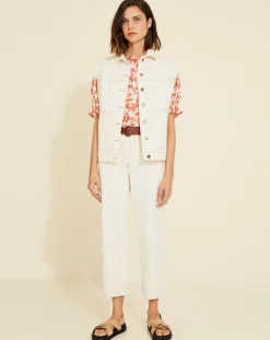 Veste en Jean sans manches Jeanne écrue-Yerse