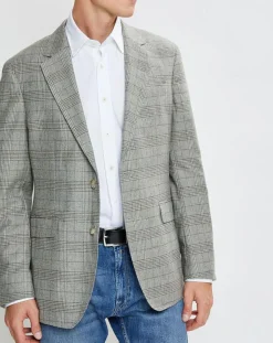 Homme Hackett London Vestes, Blousons^Veste en Laine & Cachemire mélangés Prince de Galles kaki/beige