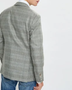 Homme Hackett London Vestes, Blousons^Veste en Laine & Cachemire mélangés Prince de Galles kaki/beige