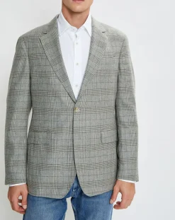 Homme Hackett London Vestes, Blousons^Veste en Laine & Cachemire mélangés Prince de Galles kaki/beige