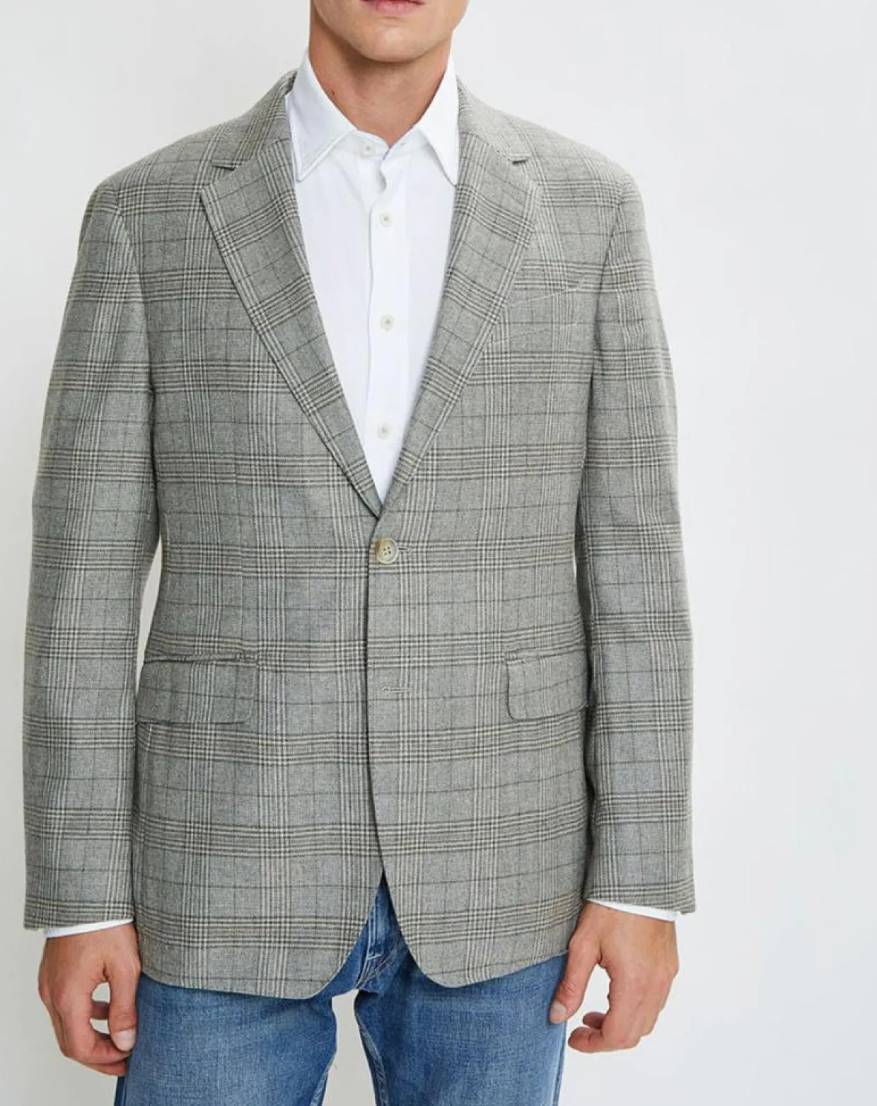 Homme Hackett London Vestes, Blousons^Veste en Laine & Cachemire mélangés Prince de Galles kaki/beige