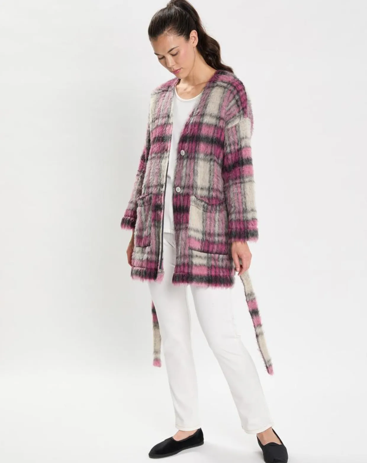 Femme Le Chat Lingerie, Nuit^Veste en Laine & Mohair mélangés Ouate multicolore
