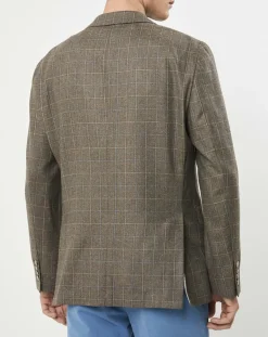 Homme Hackett London Vestes, Blousons^Veste en Laine & Soie à carreaux marron