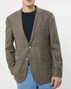 Homme Hackett London Vestes, Blousons^Veste en Laine & Soie à carreaux marron