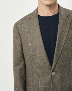 Homme Hackett London Vestes, Blousons^Veste en Laine & Soie à carreaux marron