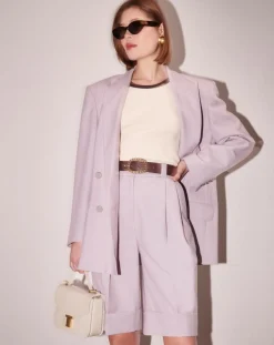 Femme Tara Jarmon Vestes, Blousons^Veste en Laine froide mélangée parme