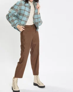 Femme Marc O'Polo Vestes, Blousons^Veste en Laine mélangée à carreaux Cropped bleue